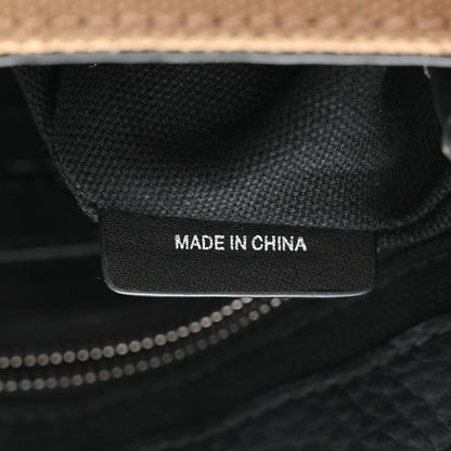 Burberry Mega Check Grainy Calfskin Small Gowan Messenger Bag Black 7 of 11