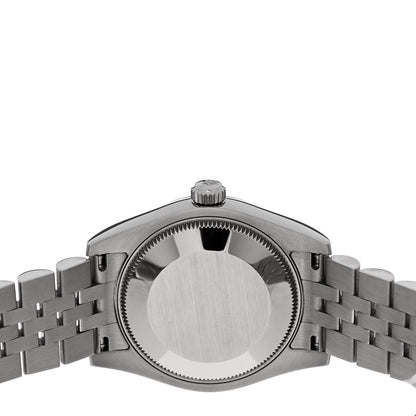 Rolex Stainless Steel 18K White Gold Diamond 31mm Oyster Perpetual Datejust Watch Dark Grey Roman 178274 4 of 5
