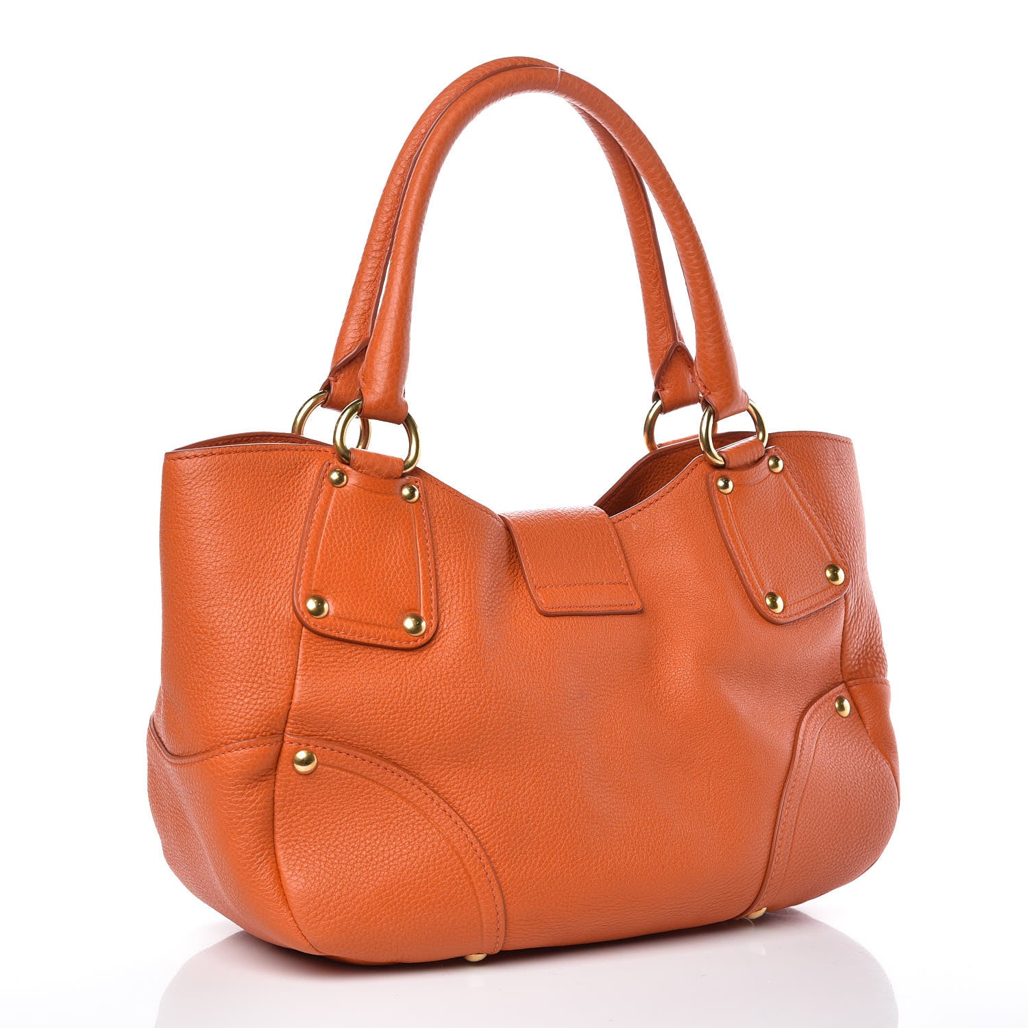Prada Vitello Daino Shoulder Bag Papaya 3 of 12