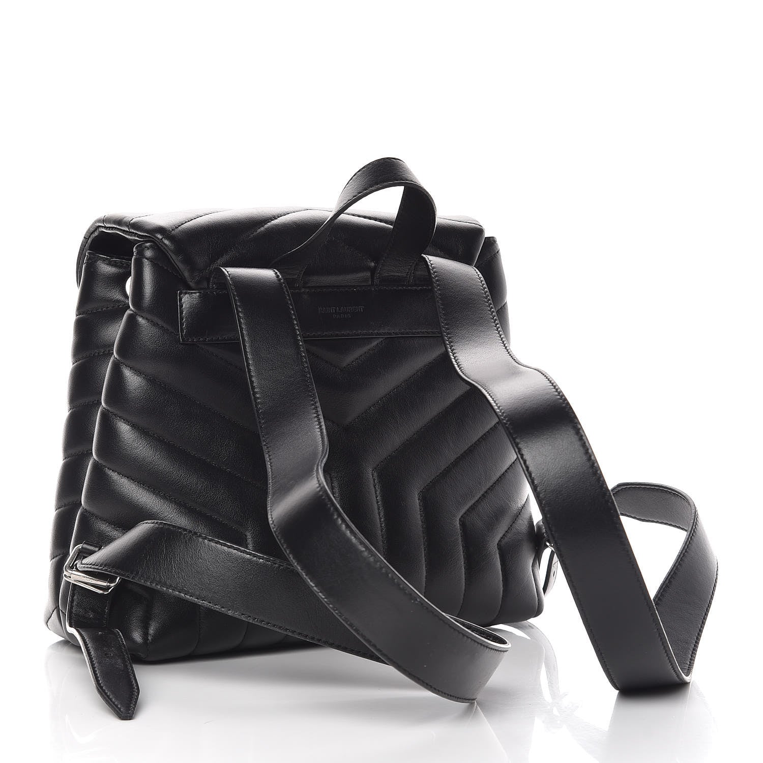 Saint Laurent Calfskin Y Quilted Monogram Small Loulou Backpack Black 3 of 9