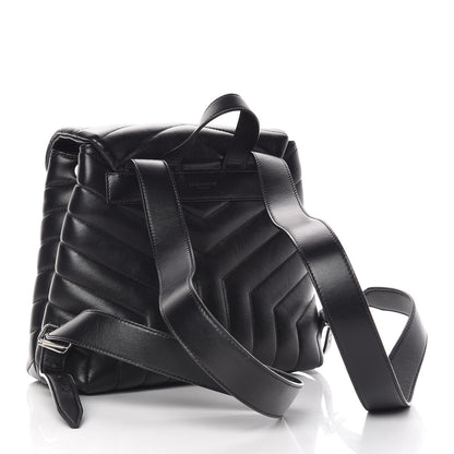 Saint Laurent Calfskin Y Quilted Monogram Small Loulou Backpack Black 3 of 11