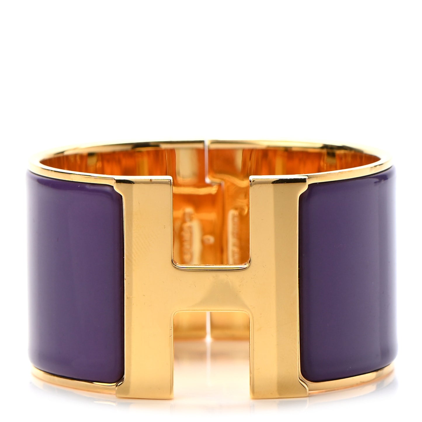 Enamel Extra Wide Clic Clac H Bracelet PM Pourpre