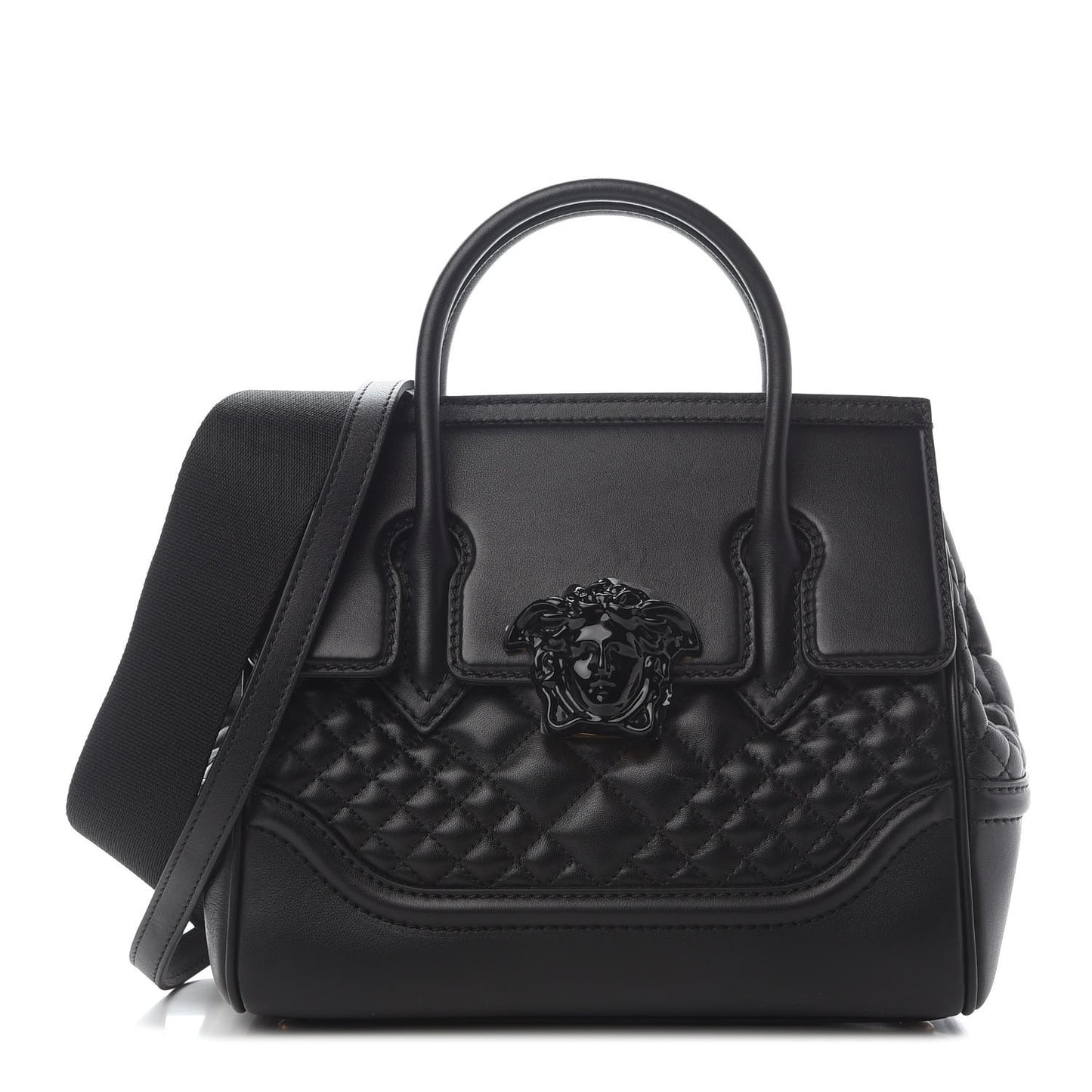 Vitello Quilted Medium Palazzo Empire Bag Black