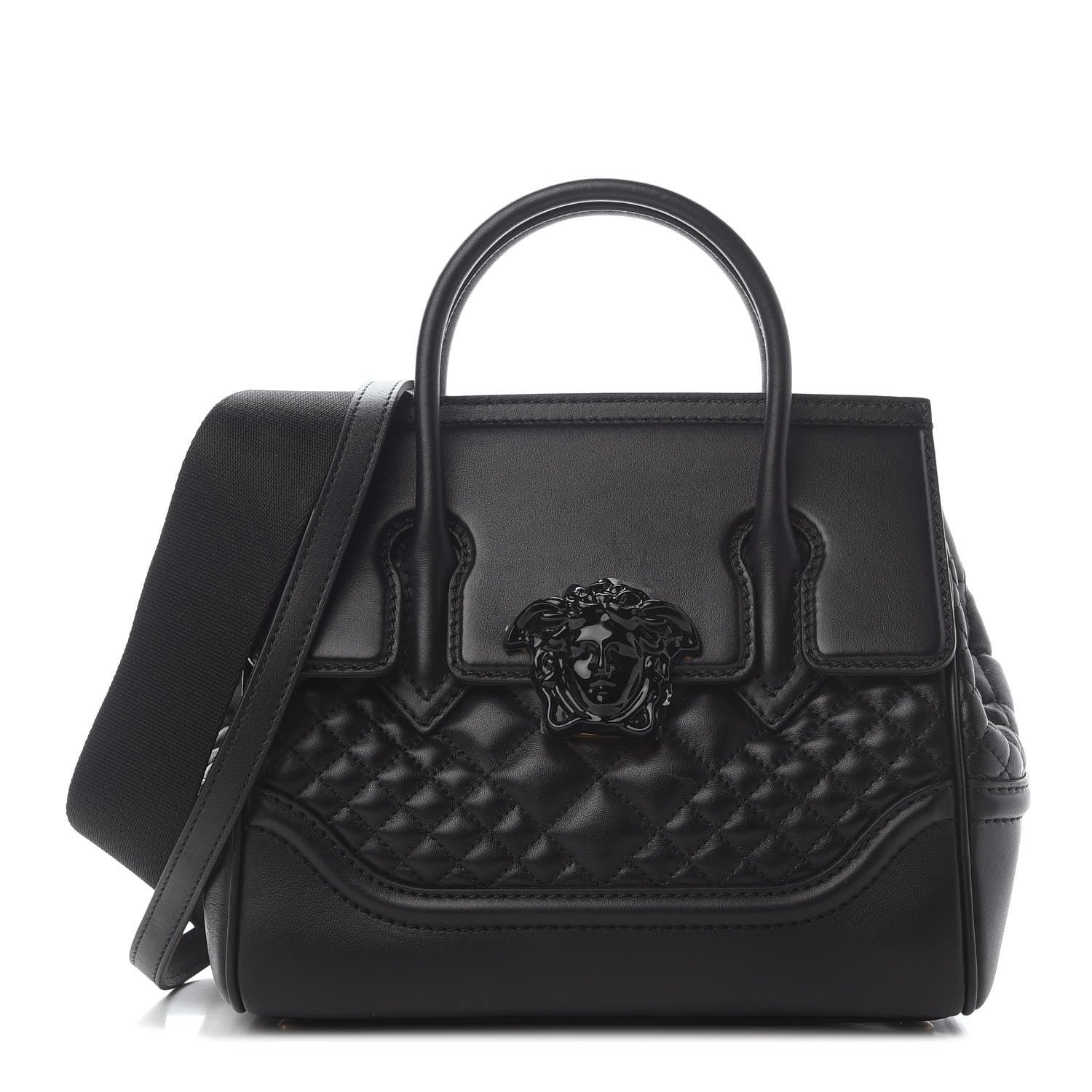 Versace Vitello Quilted Medium Palazzo Empire Bag Black 1 of 8