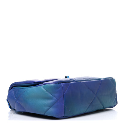 Chanel Tie Dye Calfskin Quilted Medium Chanel 19 Flap Blue Purple 4 of 10