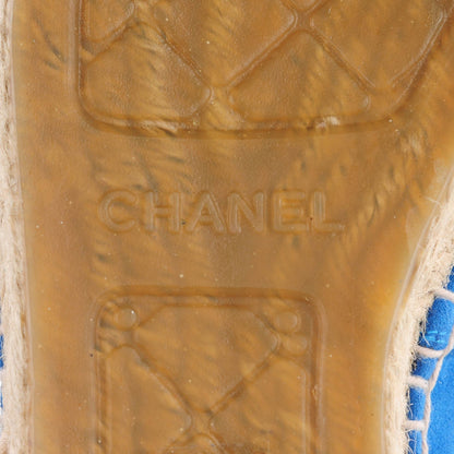 Chanel Suede Lambskin CC Espadrilles 38 Blue 14 of 18