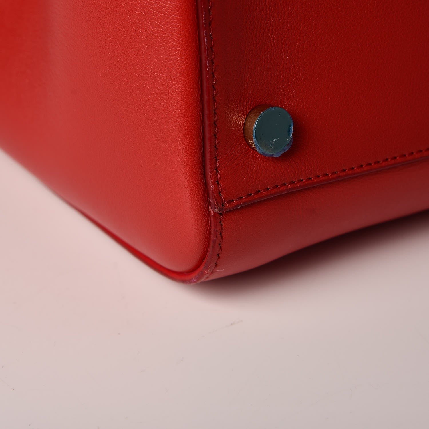 Saint Laurent Calfskin Medium Moujik Top Handle Bag Lipstick Red 12 of 18