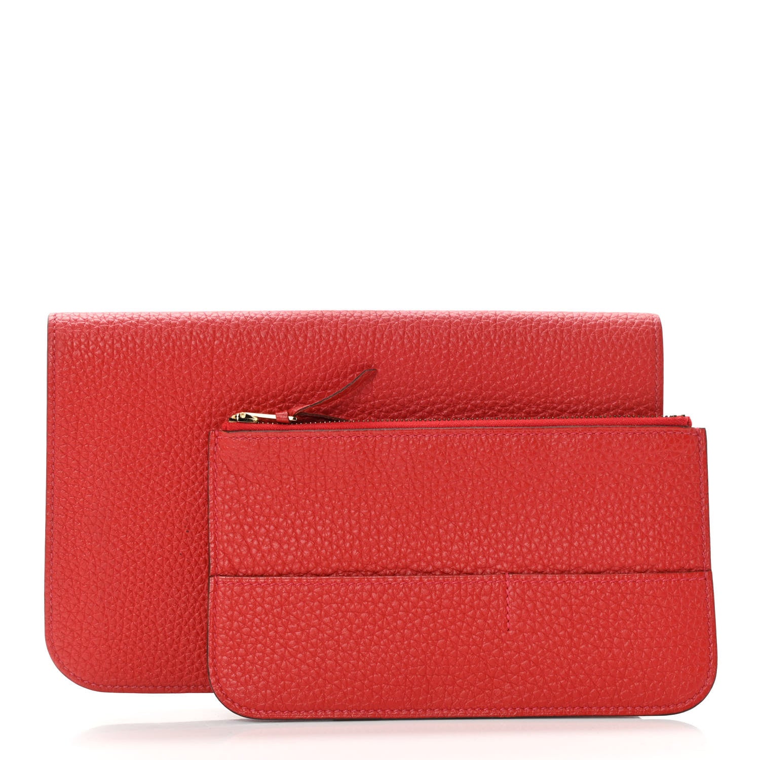 Hermes Togo Dogon Duo Wallet Rouge Casaque 3 of 11