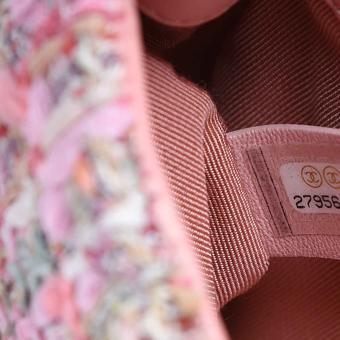 Tweed Mini Pearl Handle Flap Pink Beige Orange Ecru