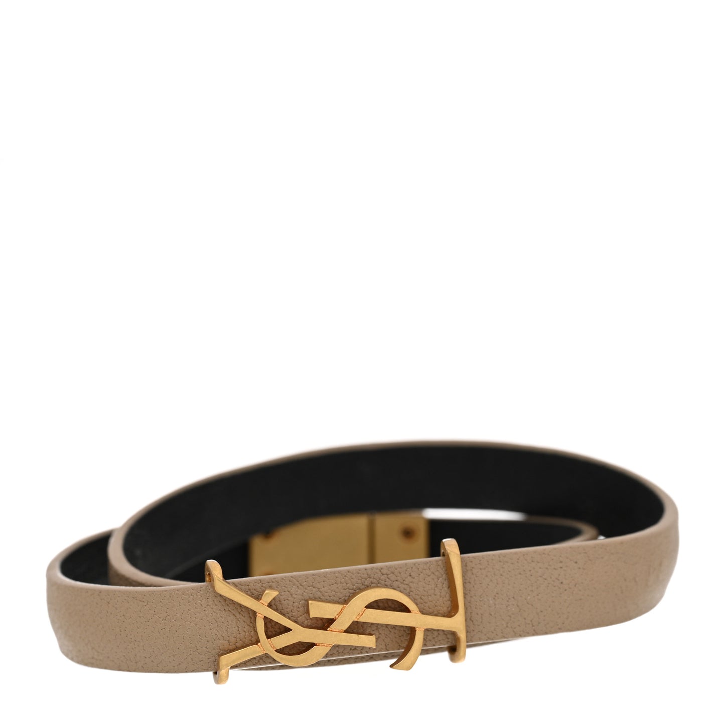 Calfskin Opyum Double Wrap Bracelet Dark Beige