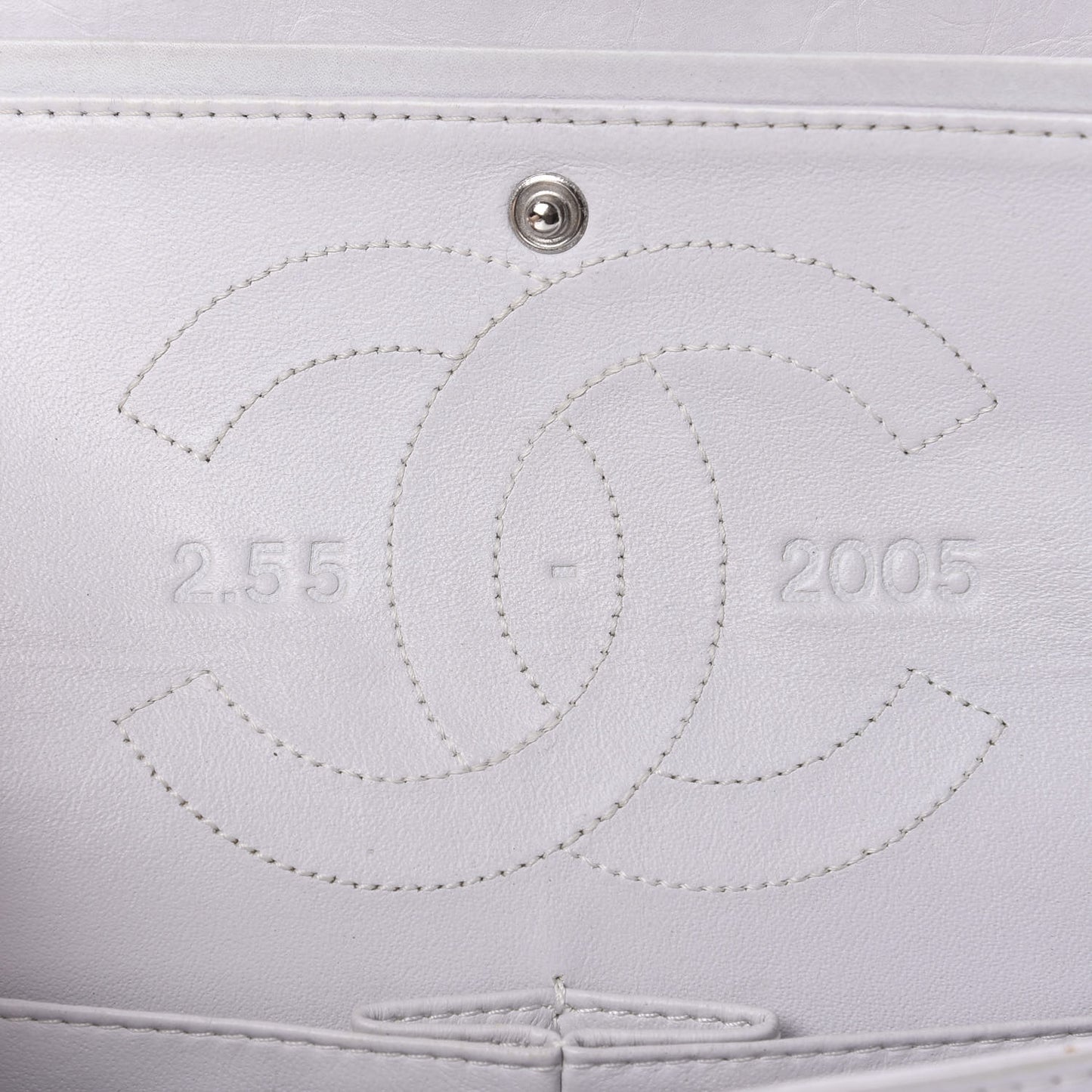 Aged Calfskin Quilted 50th Anniversary 2.55 Reissue 225 Flap White