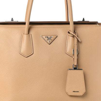 Prada Saffiano Cuir Twin Tote Noisette 7 of 9