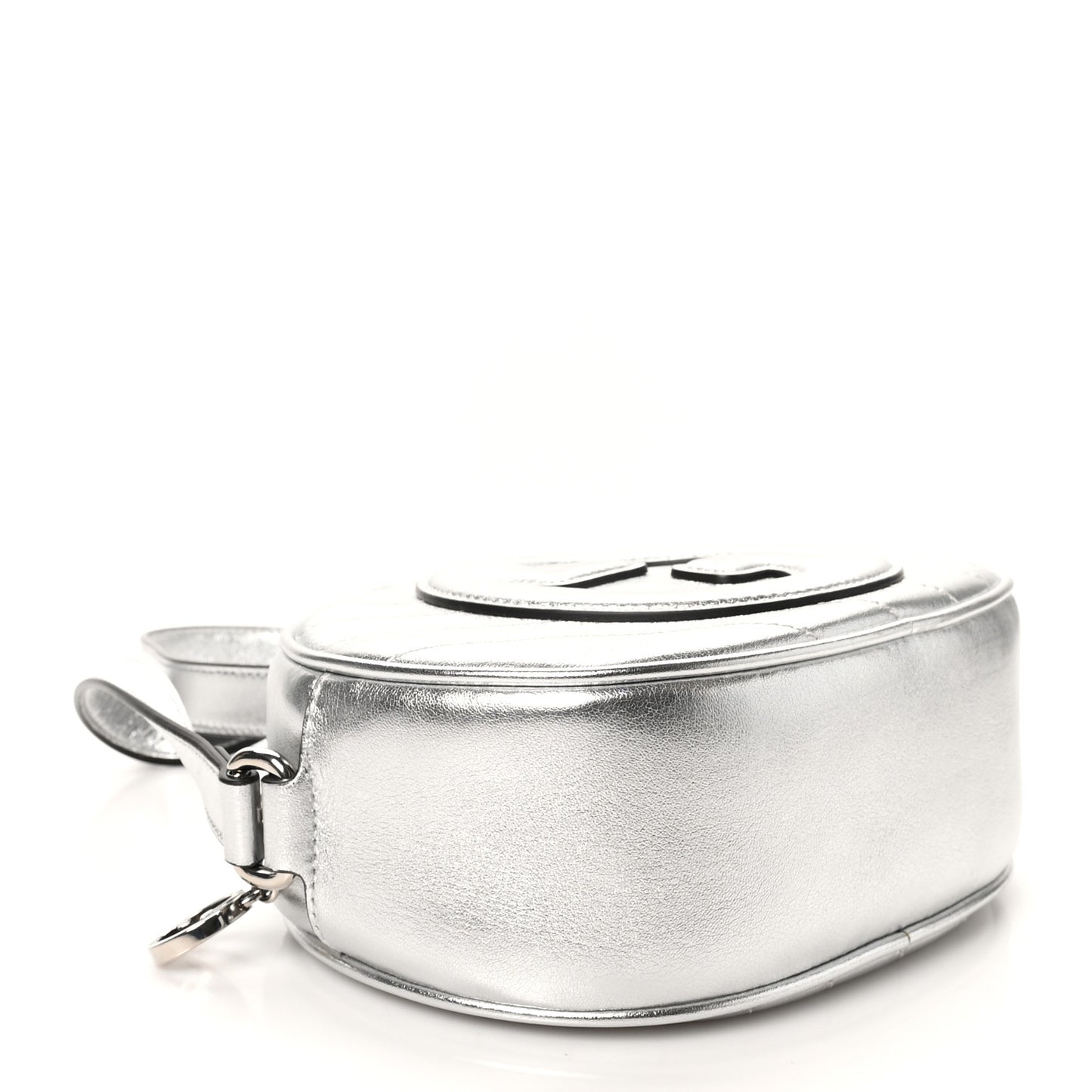 Metallic Sakai Be Green Calfskin Diagonal Stitched Mini Blondie Shoulder Bag Silver