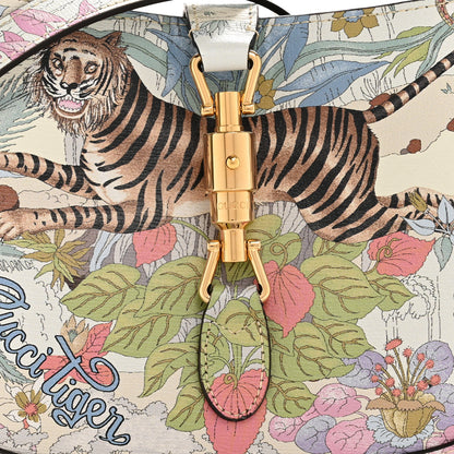 Gucci New Shangai Calfskin Tiger Savanah Small Jackie 1961 Hobo Chalky White Multicolor 8 of 12