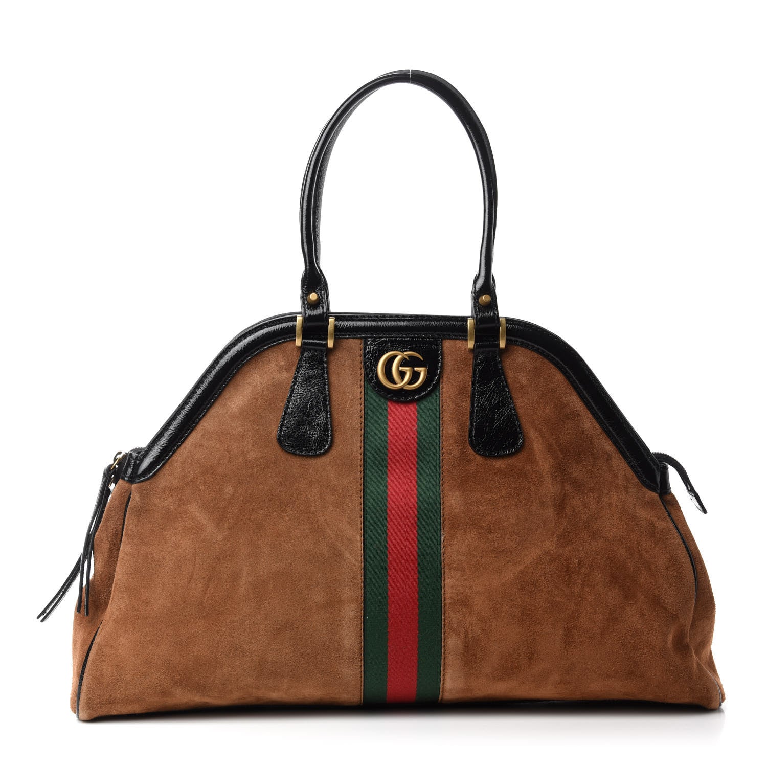 Gucci Suede Ophidia Large Re(Belle) Top Handle Bag Nocciola Black 1 of 13