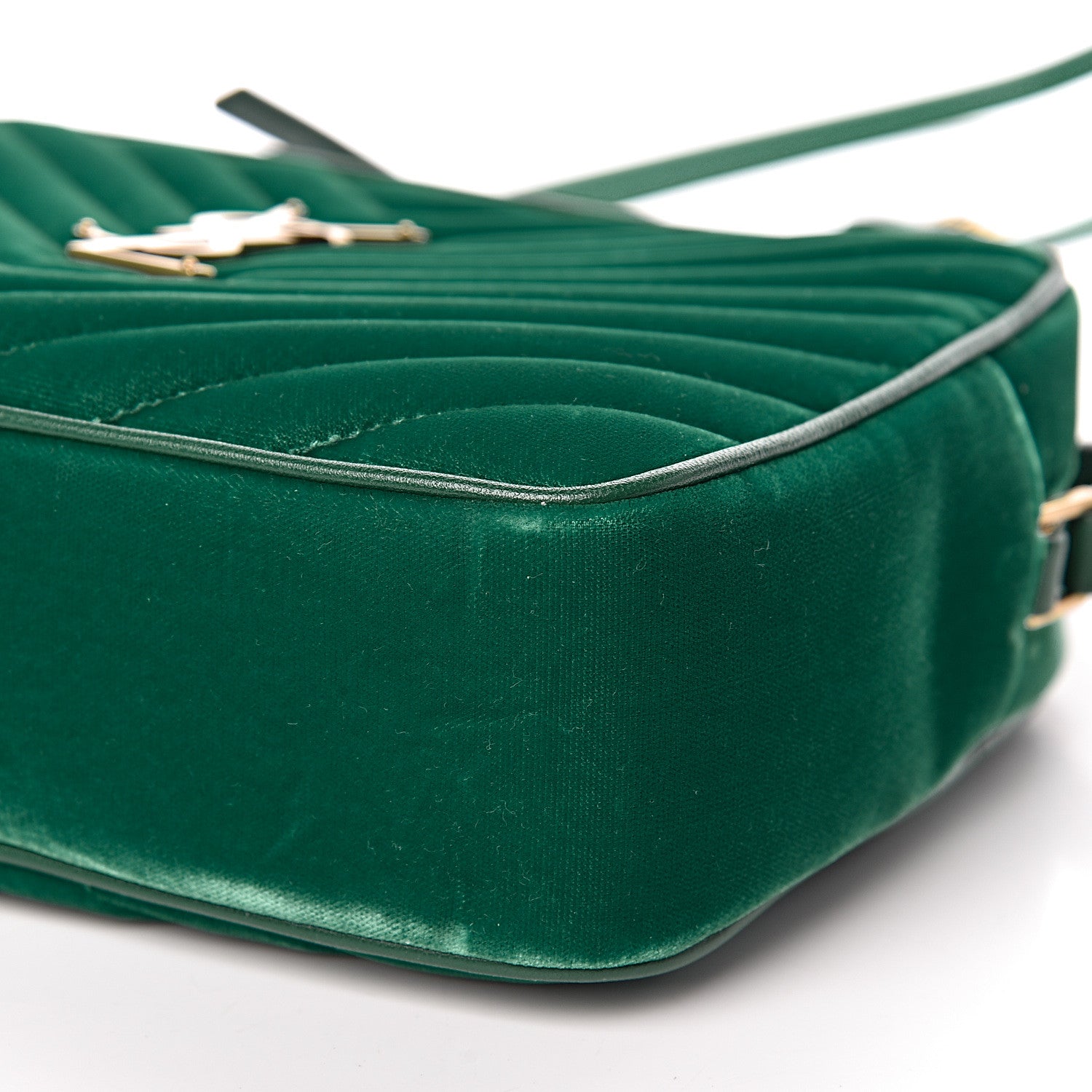 Saint Laurent Velvet Matelasse Monogram Lou Camera Bag Deep Malachite 9 of 10