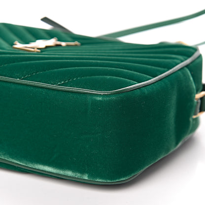 Saint Laurent Velvet Matelasse Monogram Lou Camera Bag Deep Malachite 9 of 10