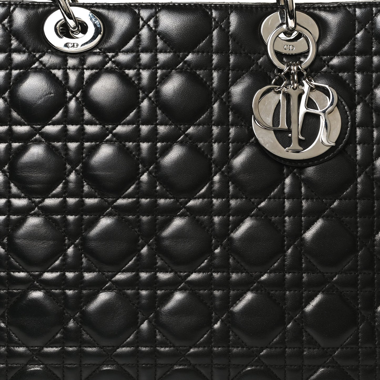 Lambskin Cannage Large Lady Dior Black