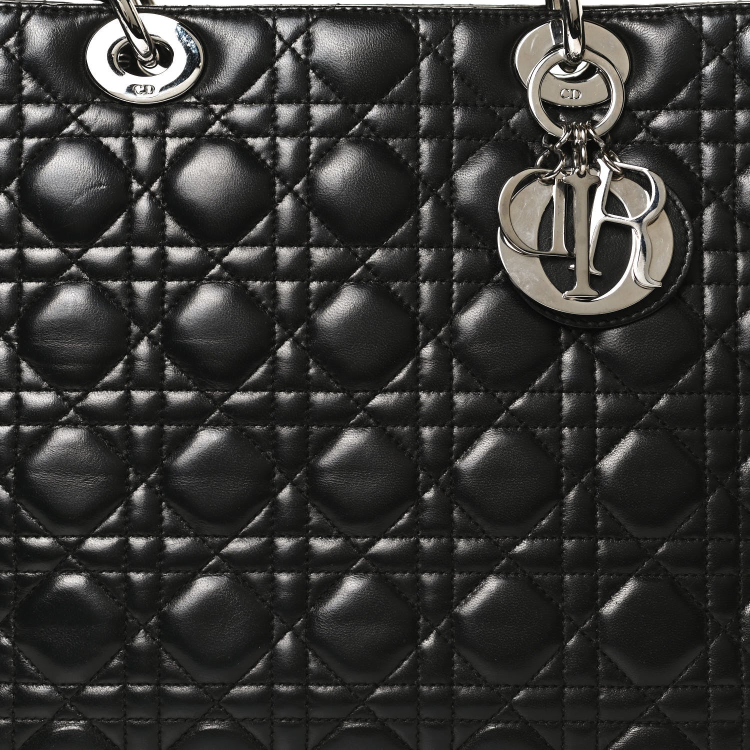 Christian Dior Lambskin Cannage Large Lady Dior Black 6 of 11