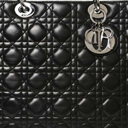 Christian Dior Lambskin Cannage Large Lady Dior Black 6 of 11