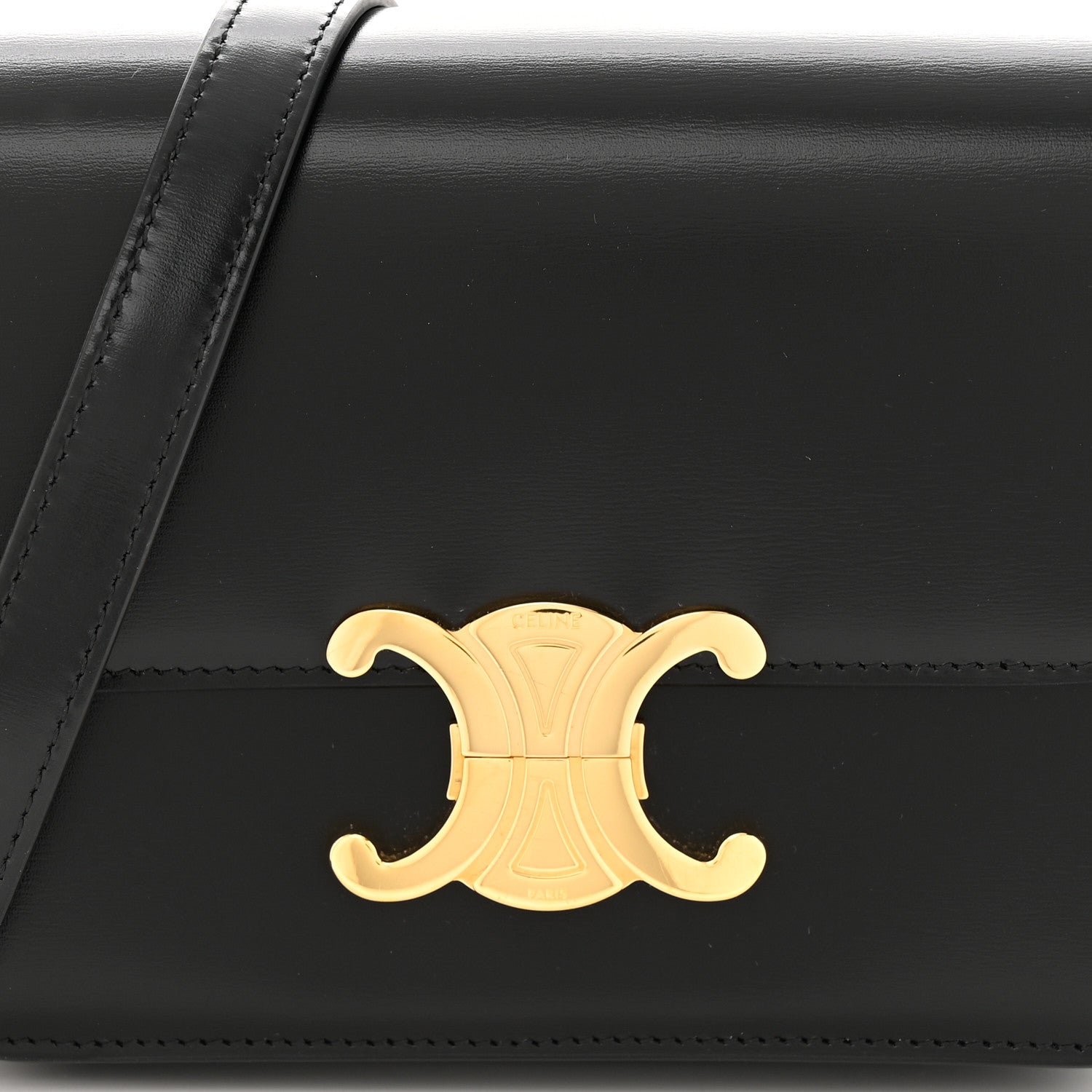Celine Shiny Calfskin Teen Triomphe Black 9 of 11