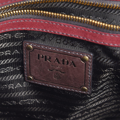 Prada Suede Shoulder Bag Red 7 of 8