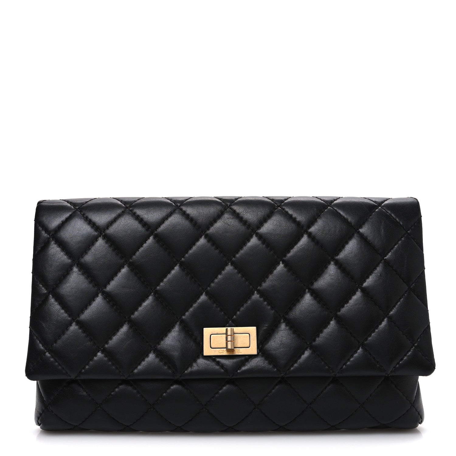 Chanel Aged Calfskin Quilted Reissue 2.55 Clutch Black 1 of 11