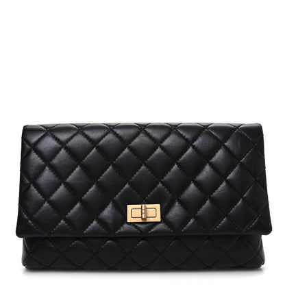 Chanel Aged Calfskin Quilted Reissue 2.55 Clutch Black 1 of 11