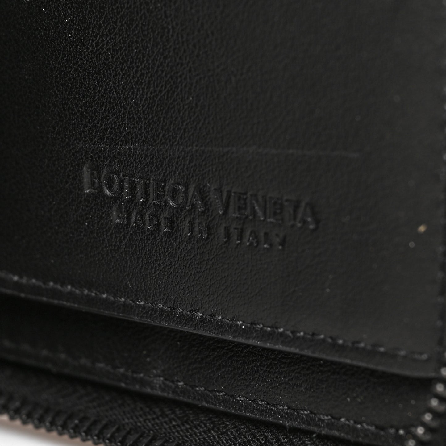 Nappa Intrecciato Zip Wallet Black