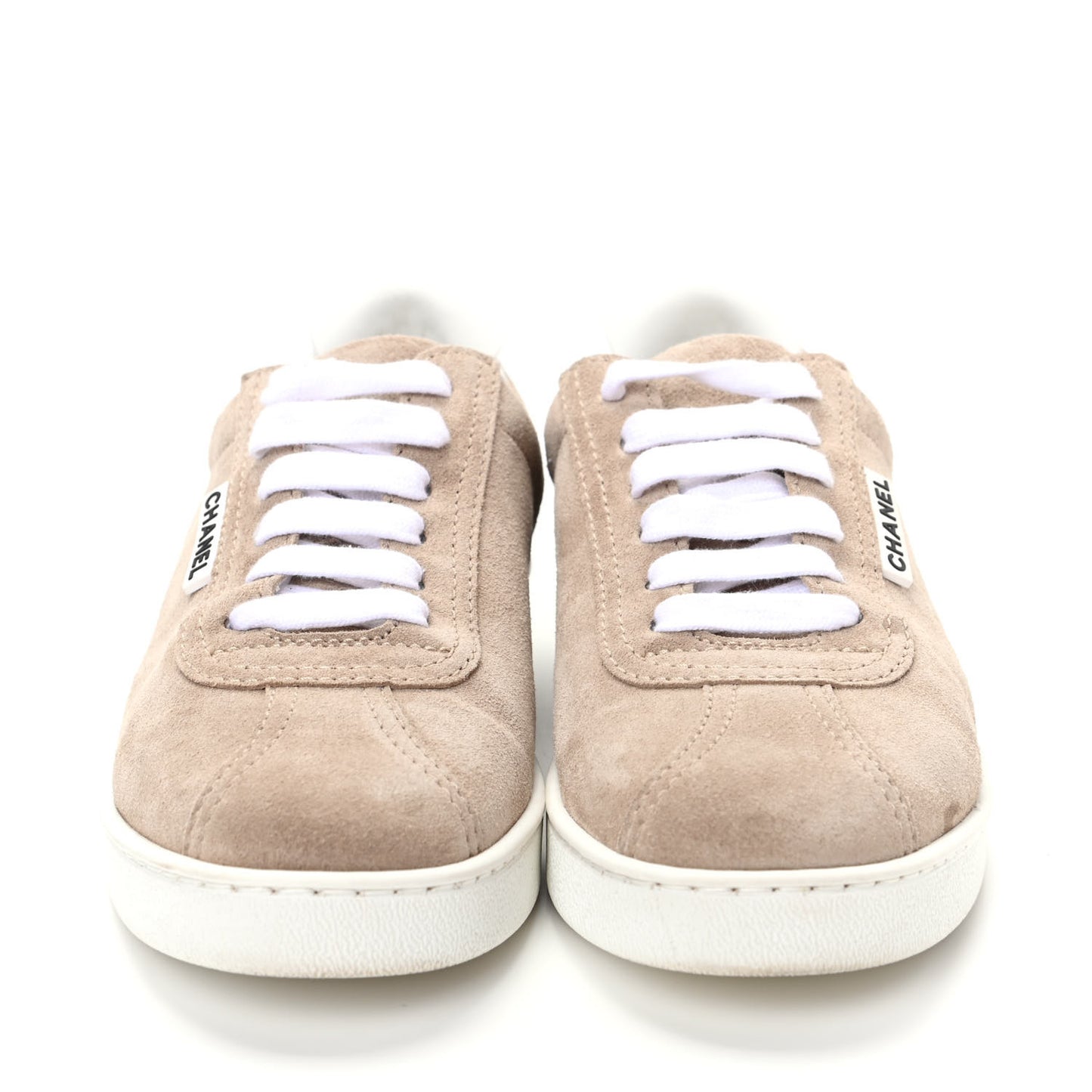 Suede Calfskin Womens Sneakers 39 Dark Beige