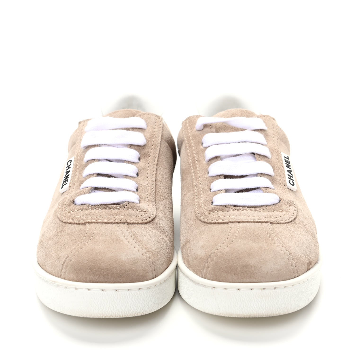 Chanel Suede Calfskin Womens Sneakers 39 Dark Beige 2 of 11