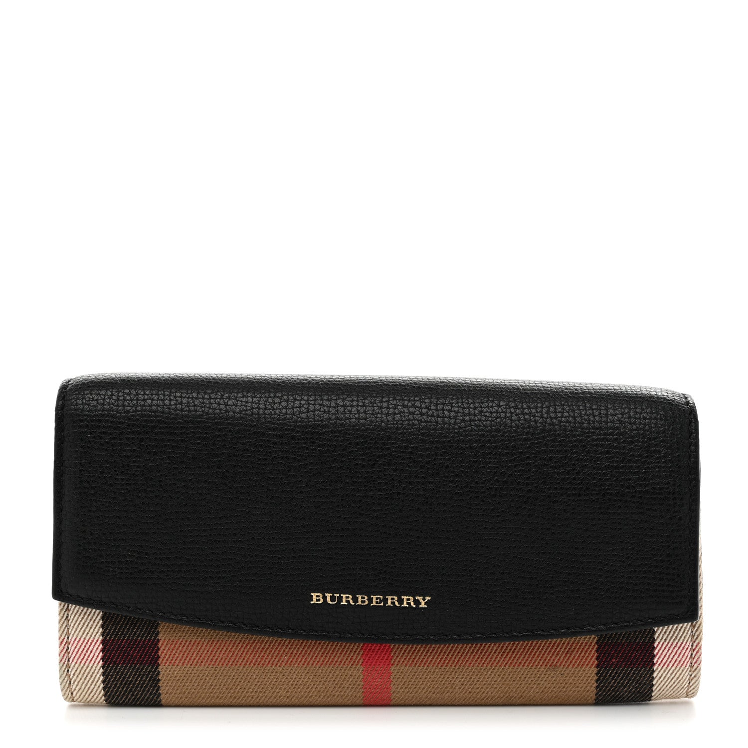 Burberry Calfskin House Check Porter Continental Wallet Black 1 of 9
