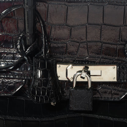 Hermes Matte Porosus Crocodile Birkin 35 Black 10 of 10