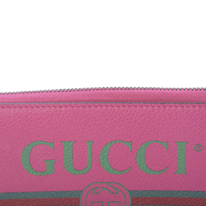 Gucci Grained Calfskin Logo Zip Around Wallet Box Pink Green 9 of 9