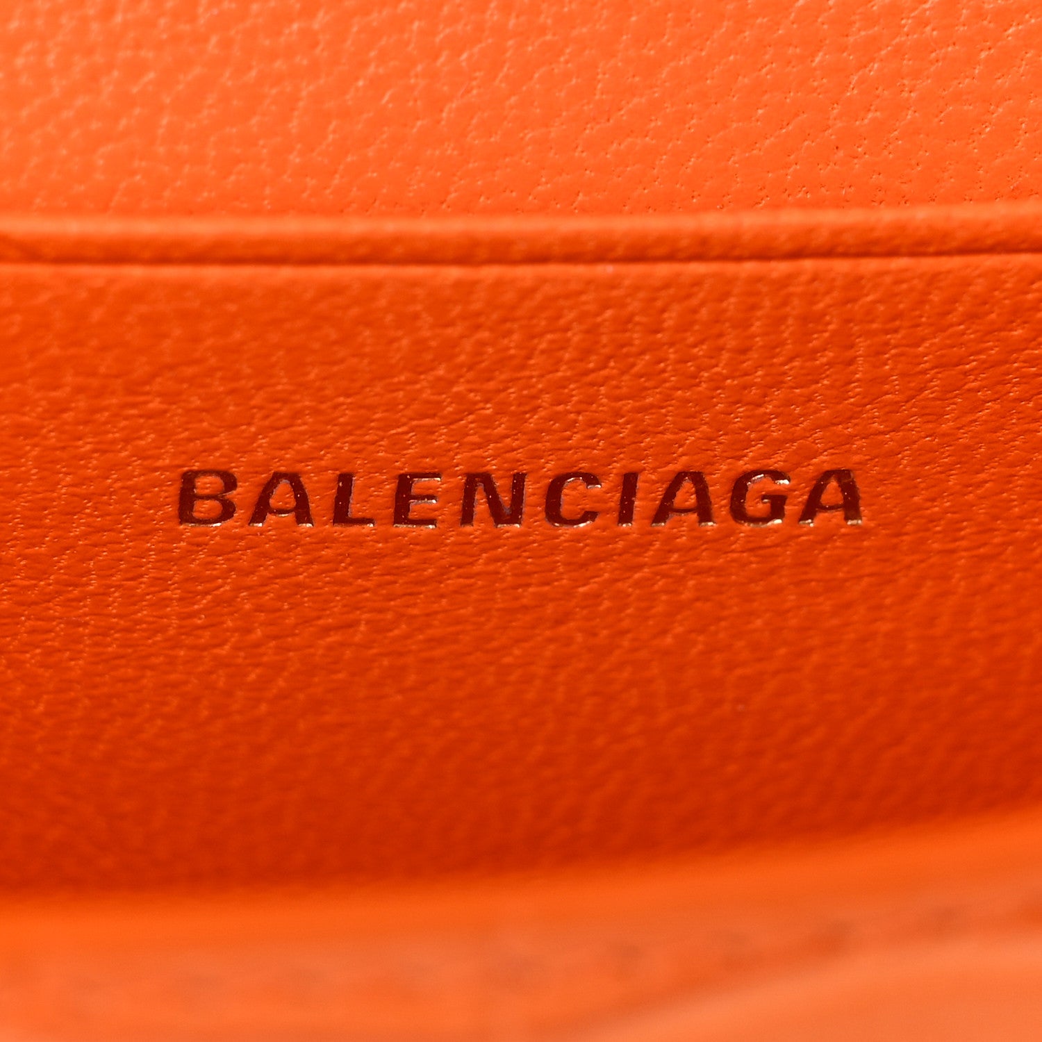 Balenciaga Shiny Calfskin Crocodile Embossed Hourglass Top Handle Bag Mini Orange 11 of 31
