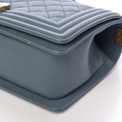 Chanel Caviar Quilted Medium Boy Flap Blue 9 of 10