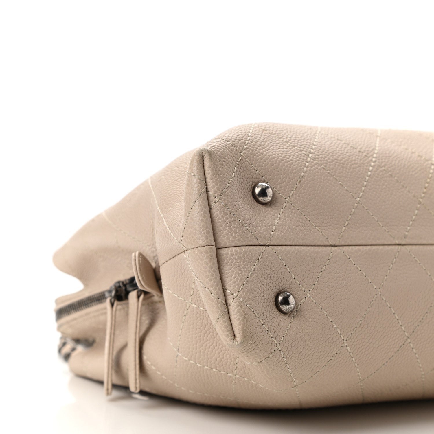 Chanel Grained Vegetal Calfskin Small Urban Shopping Tote Beige 9 of 11