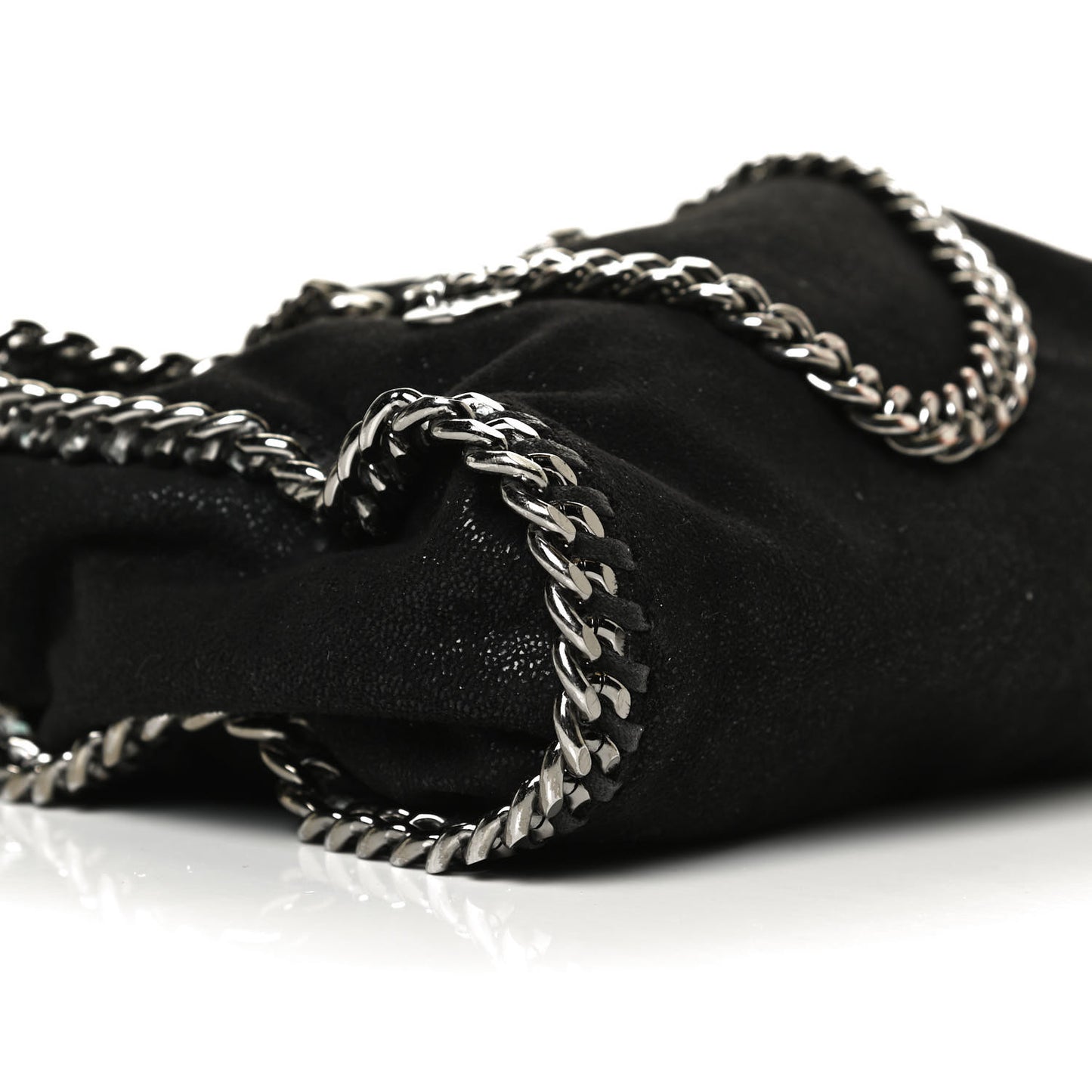 Shaggy Deer Mini Falabella Fold Over Tote Black