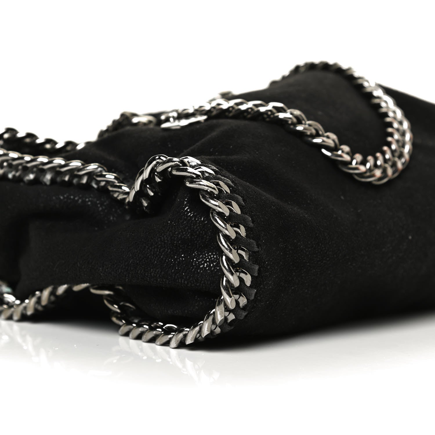Stella McCartney Shaggy Deer Mini Falabella Fold Over Tote Black 8 of 11