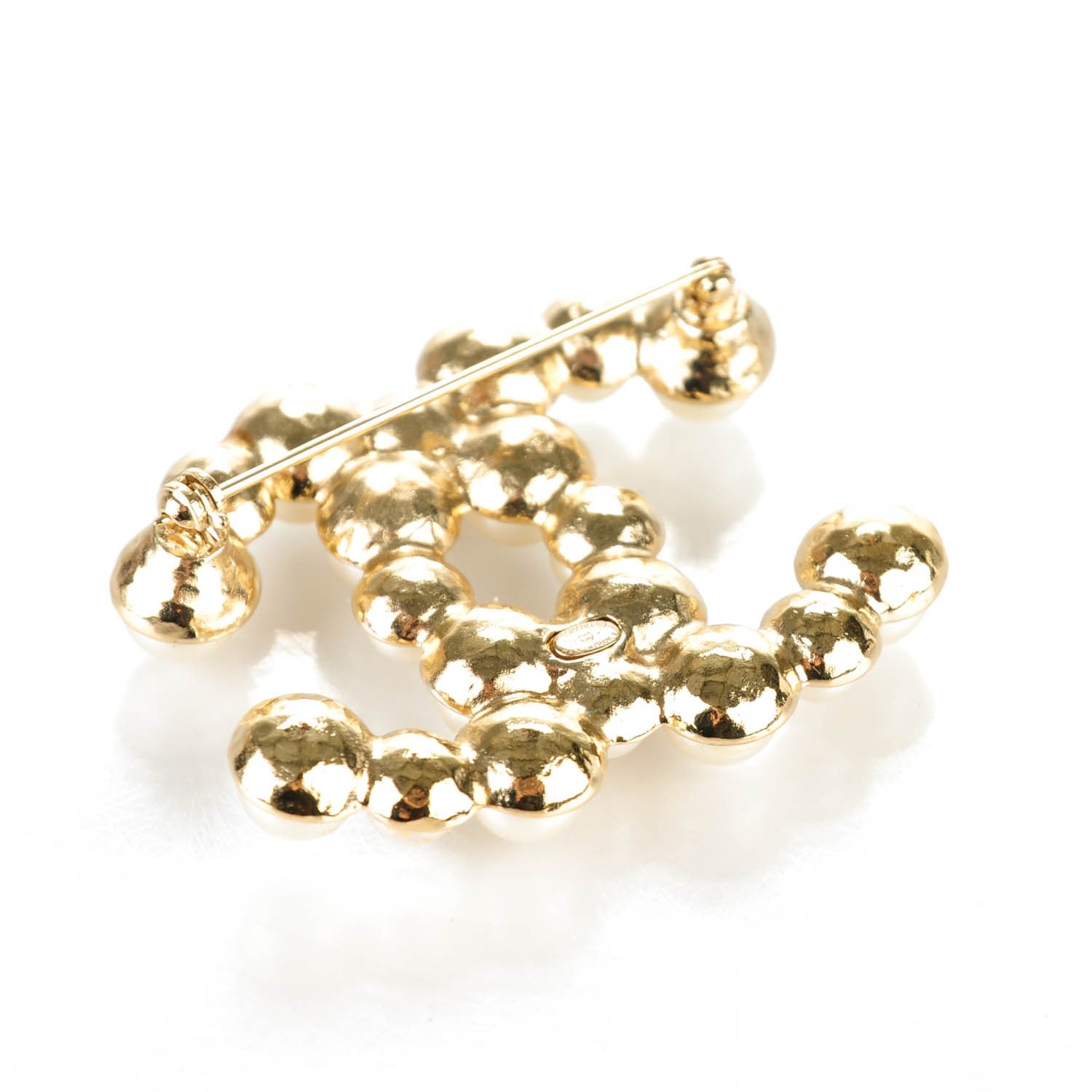 Chanel Pearl CC Brooch Gold Pearly White 3 of 5