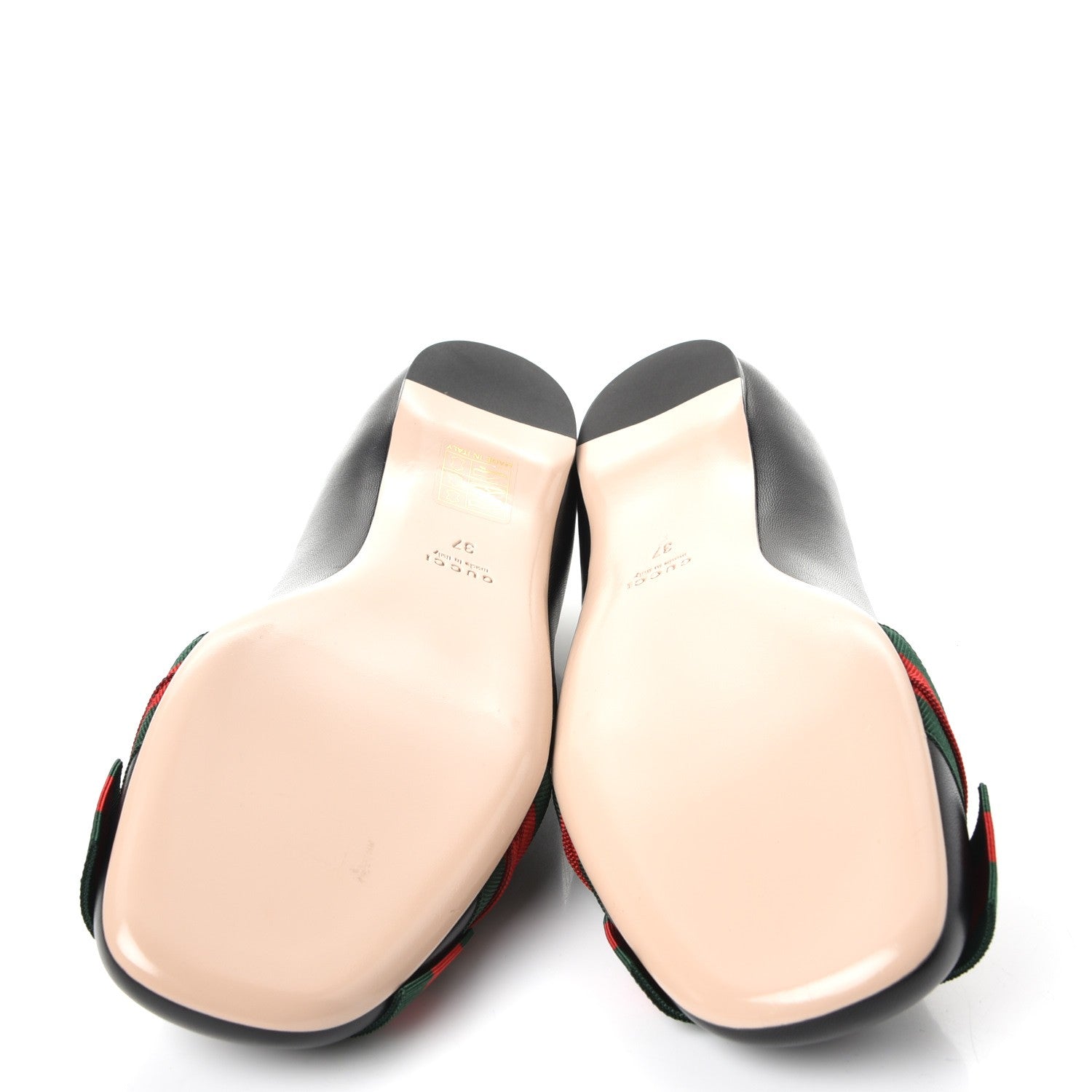 Gucci Calfskin Web Ballerina Flat 37 Nero Black 5 of 8