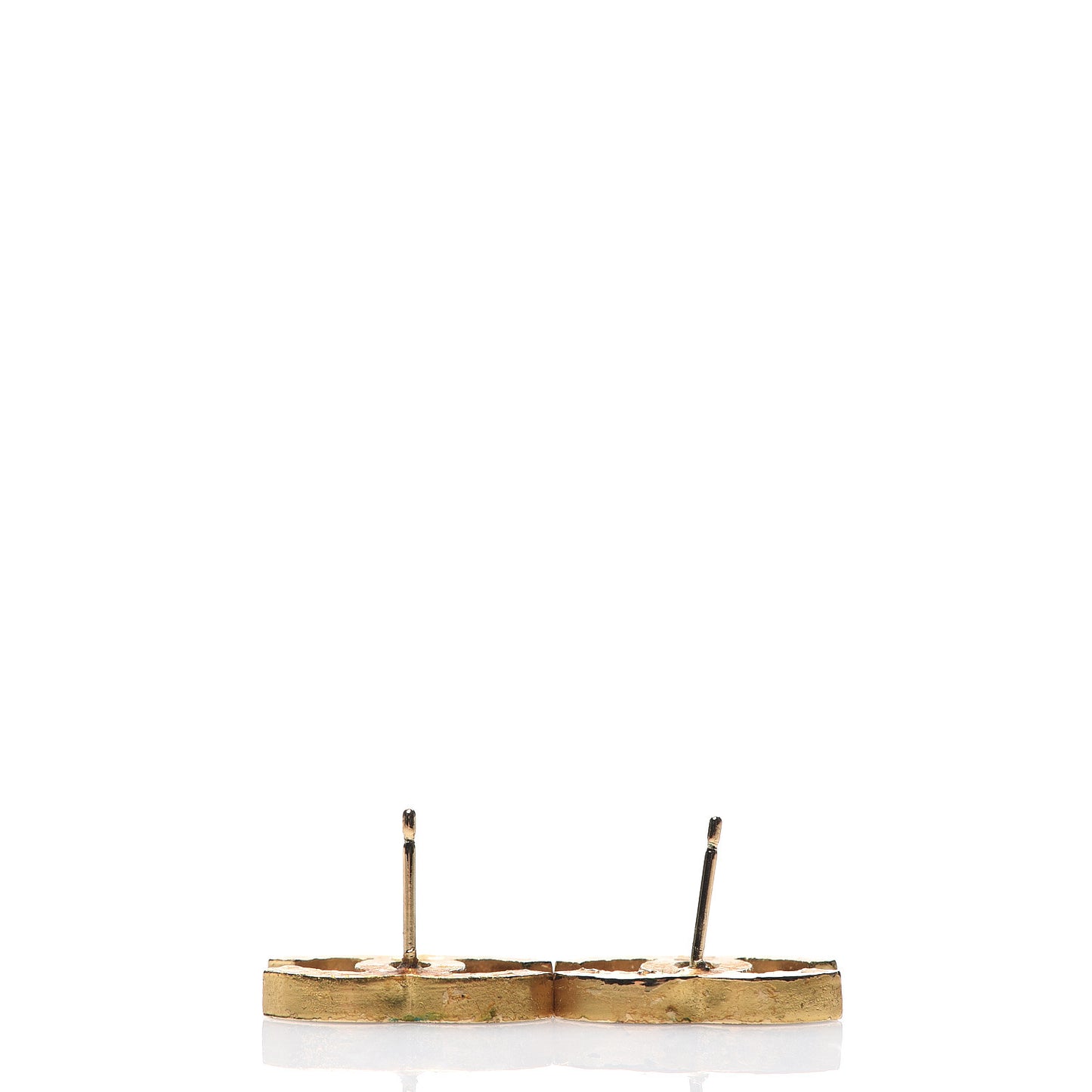 Enamel CC Earrings Black Gold