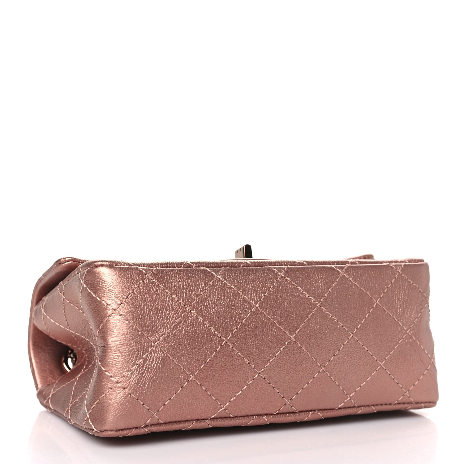 Chanel Metallic Grained Calfskin Quilted 2.55 Reissue Mini Flap Copper Pink 4 of 11