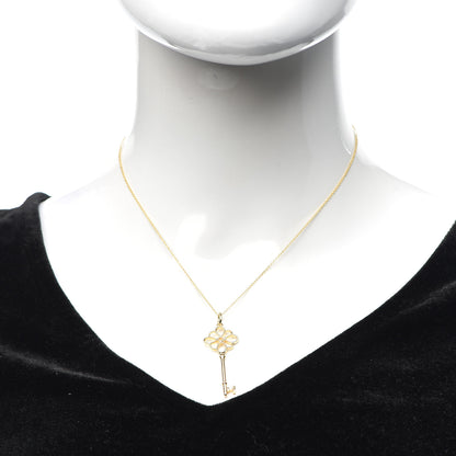 Tiffany 18K Yellow Gold Knot Key Pendant Necklace 2 of 5