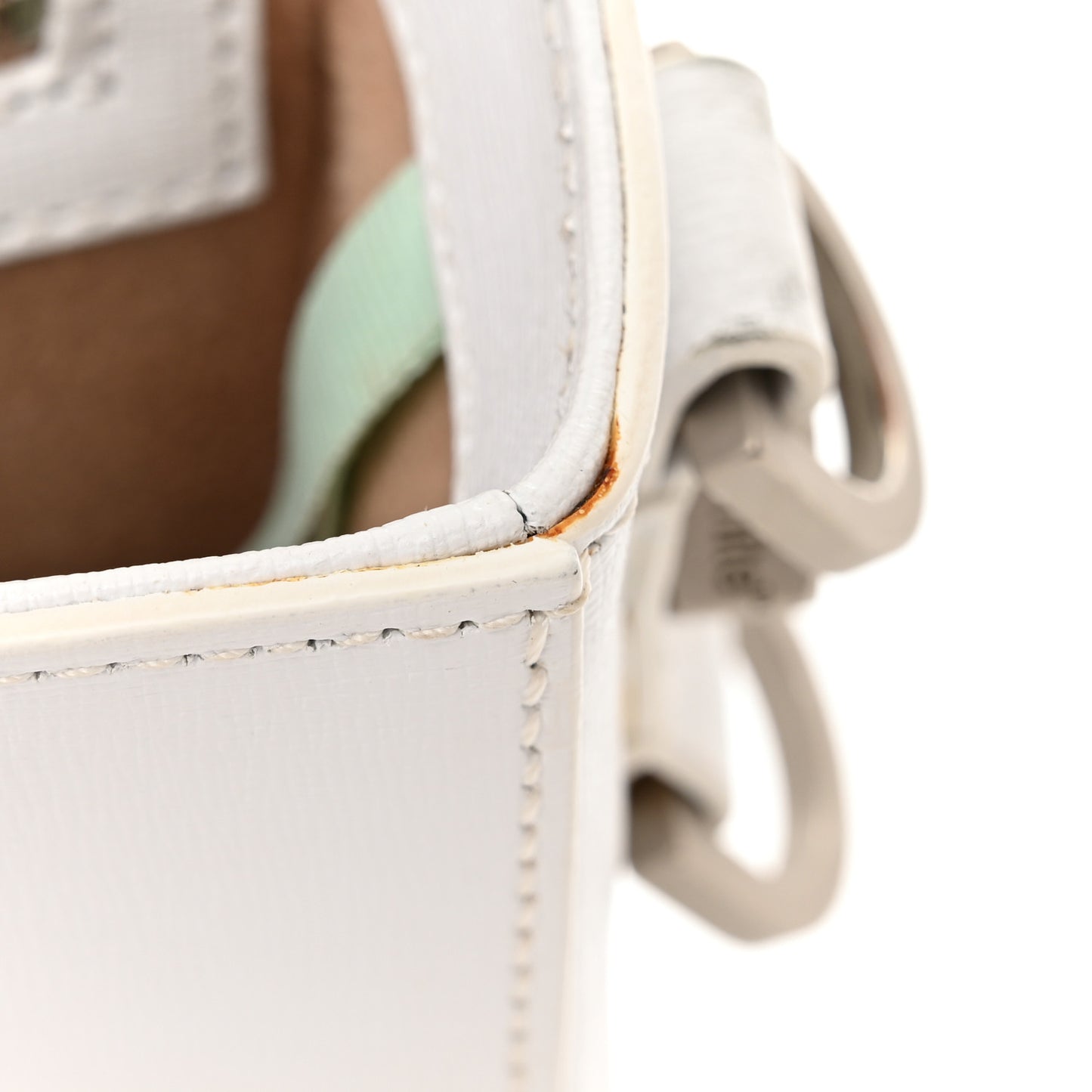 Calfskin Diag Striped Belt Bag Crossbody White Black