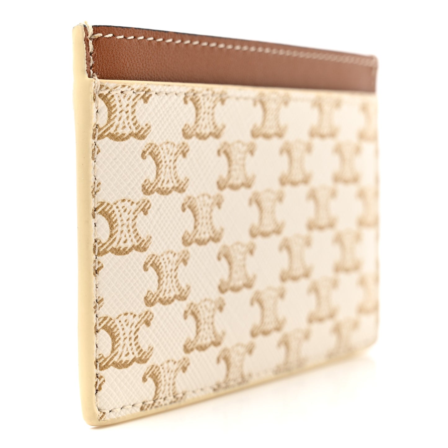 Triomphe Canvas Card Holder White