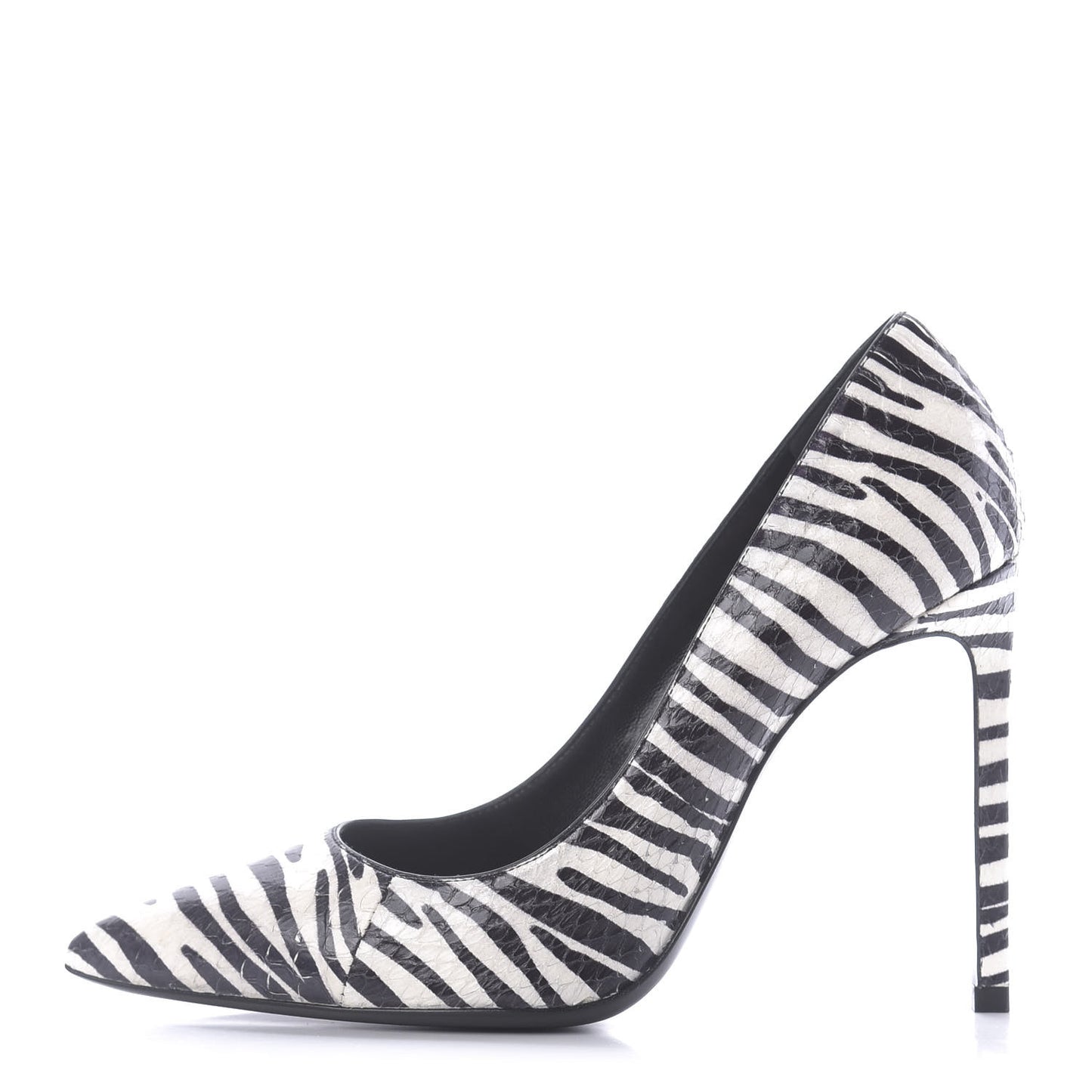 Snakeskin Zebra Print Paris Pumps 37.5 Black White