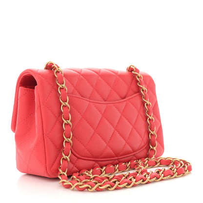 Chanel Lambskin Quilted Mini Rectangular Flap Red 3 of 12