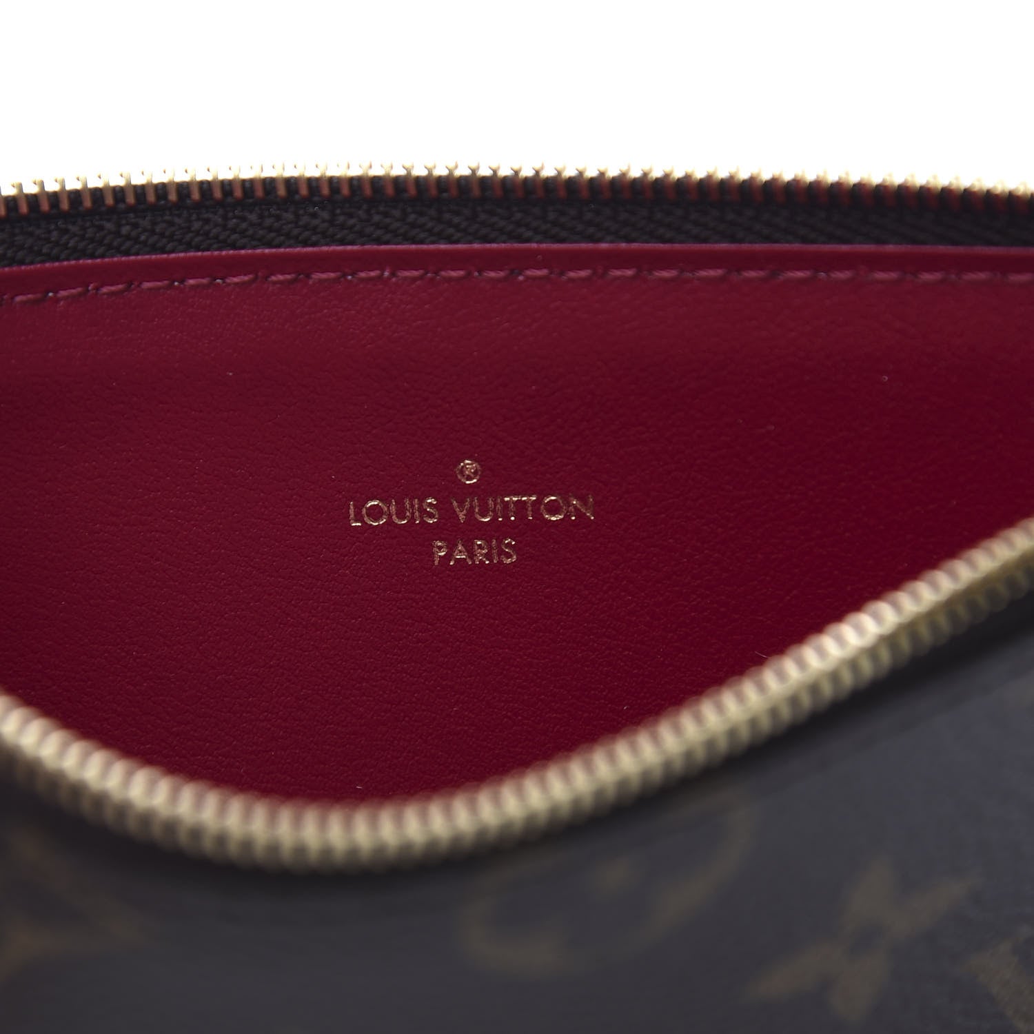 Louis Vuitton Monogram Felicie Chain Wallet Zippered Insert Fuchsia 5 of 7