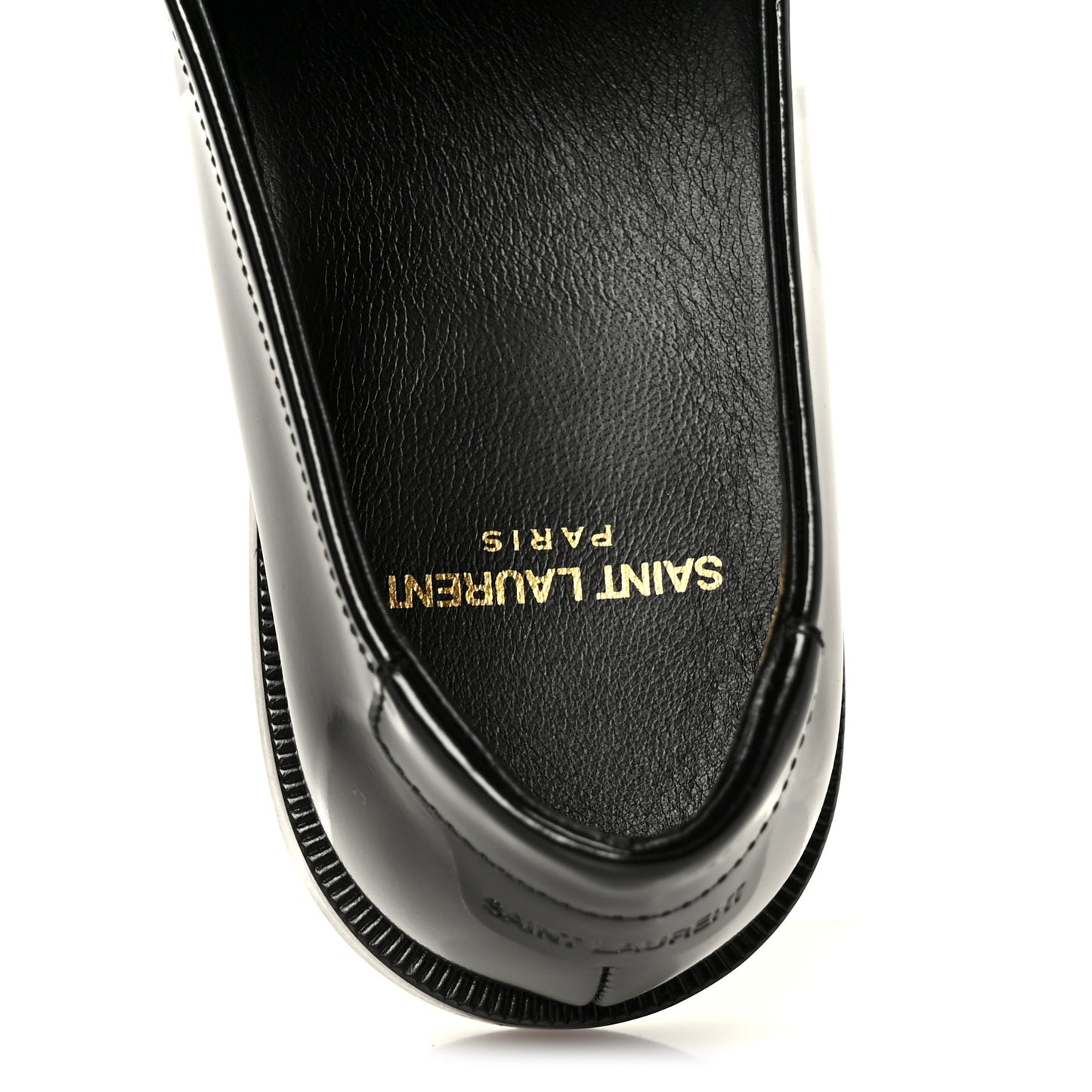 Glazed Calfskin Le Loafer 15 Penny Slippers 39.5 Black